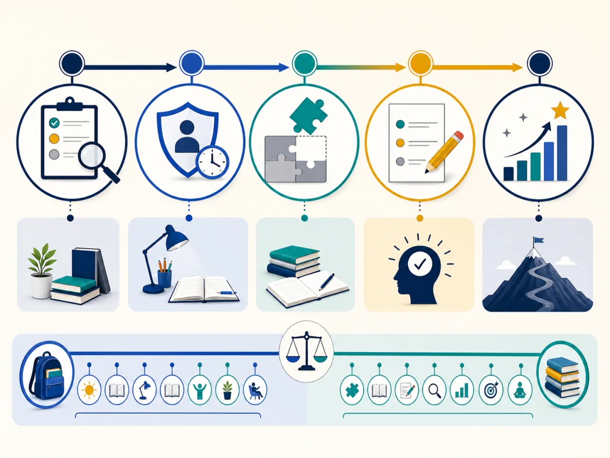 A visual Class 10 backlog recovery pathway from academic audit to steady tested progress